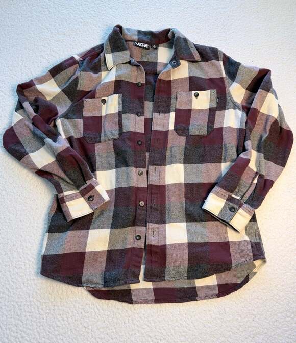 Vans Other - Vans Box Flannel Catawba Buttondown L/S Shirt Grape/Antique White